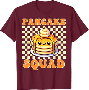Pancake Squad Crew Syrup Brunch Breakfast Bake Maker T-Shirt - T-Shirt | Maroon