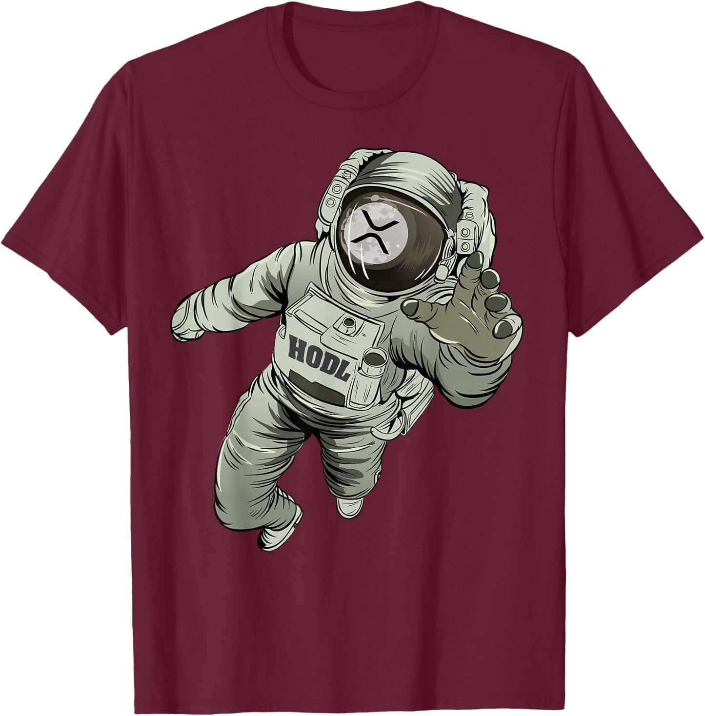Ripple Logo Moon XRP T-Shirt - T-Shirt | Maroon
