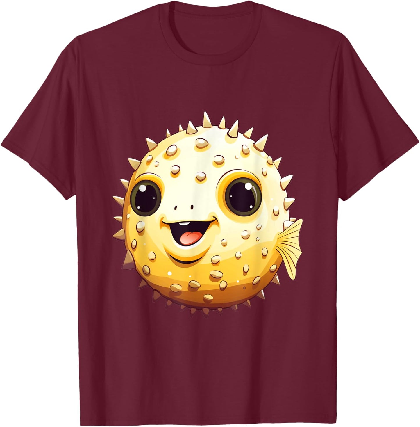 Cute Blowfish Easy Halloween Puffer Fish Costume Pufferfish T-Shirt - T-Shirt | Maroon