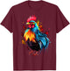 Cool Chicken on colorful painted Chicken T-Shirt - T-Shirt | Maroon