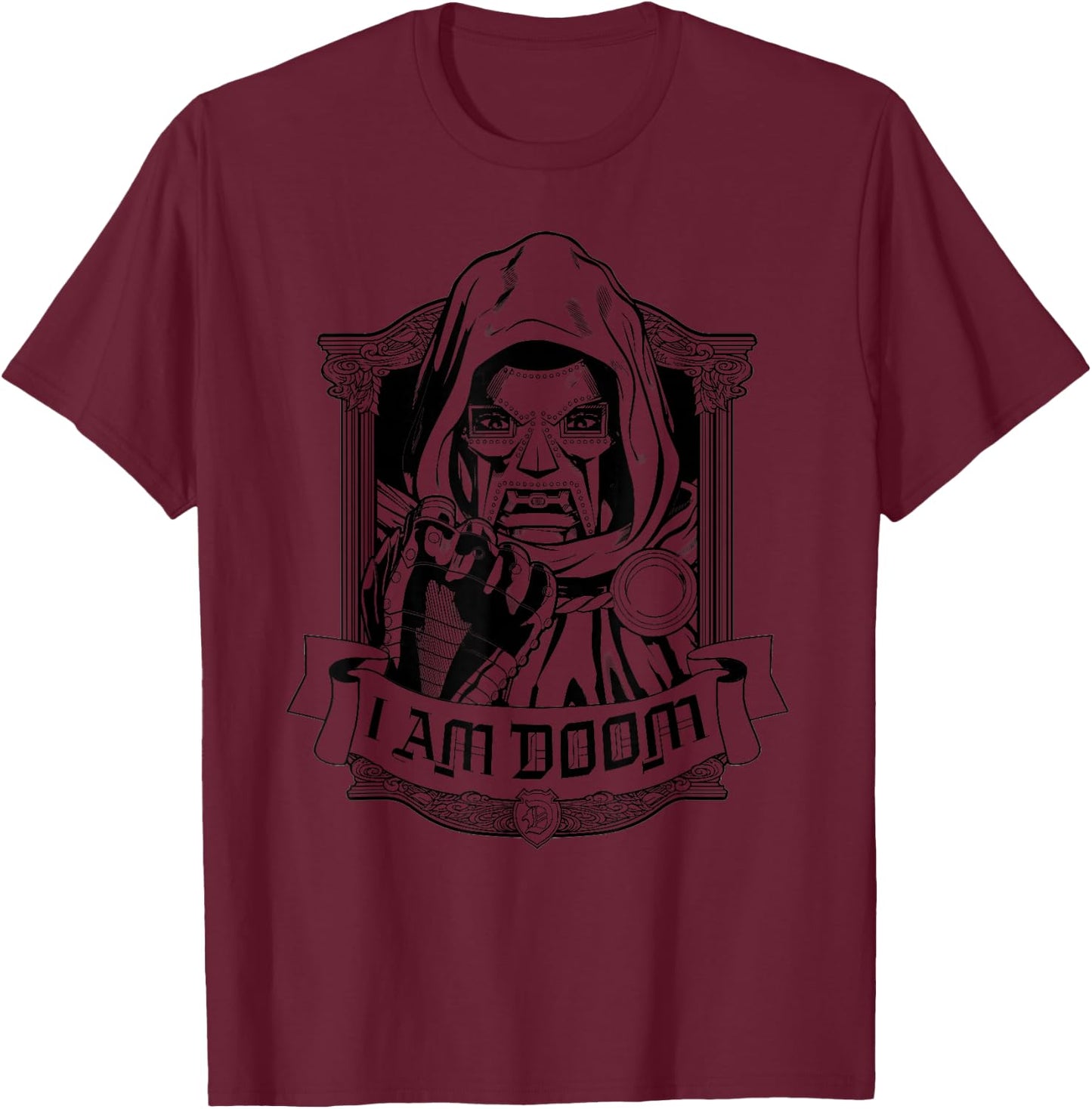 Marvel Super Villains Doctor Doom Portrait I Am Doom , blue T-Shirt - T-Shirt | Maroon