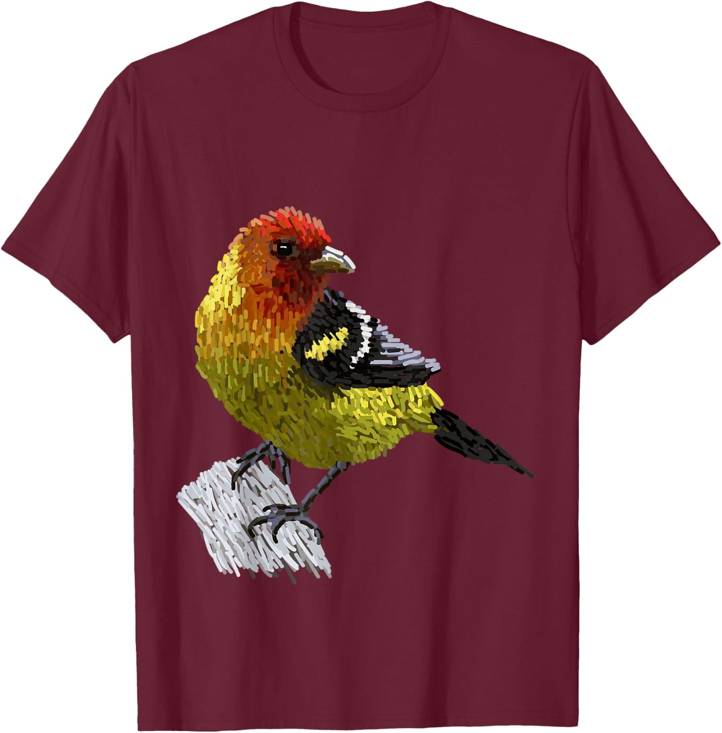 Western Tanager T-Shirt - T-Shirt | Maroon