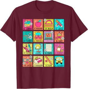 Maestra Bilingue Back To School Spanish Teacher Student Men Women Girls Kids T-Shirt - T-Shirt | Maroon