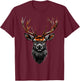 Deer Antler Hunting Deer Red Deer Antler , Black, S T-Shirt - T-Shirt | Maroon