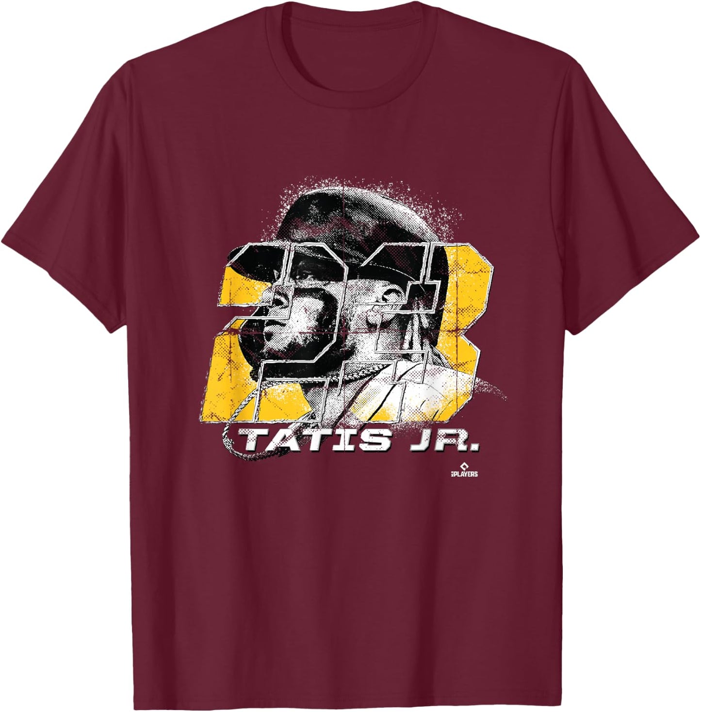 FanPrint Fernando Tatis, Jr. Silhouette - Men's Baseball Sports - Black - Small T-Shirt - T-Shirt | Maroon