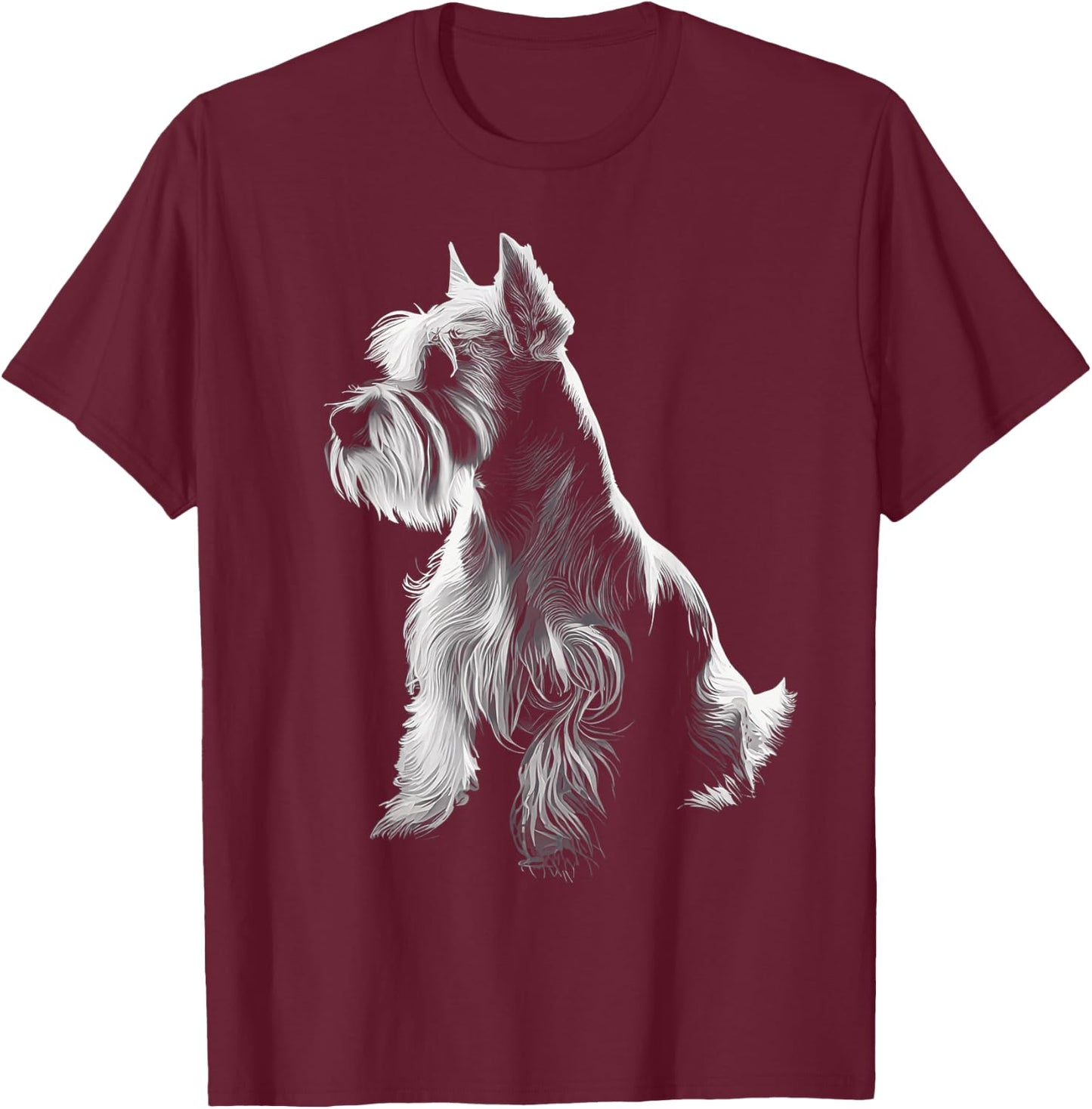 Miniature Schnauzer dog art Miniature Schnauzer T-Shirt - T-Shirt | Maroon