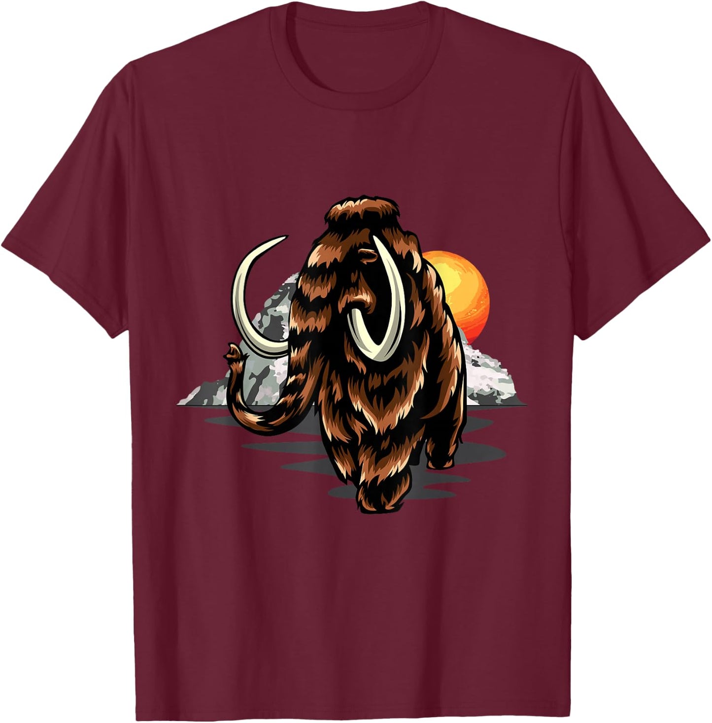 Wooly Mammoth Elephant Prehistoric Animal Pleistocene T-Shirt - T-Shirt | Maroon