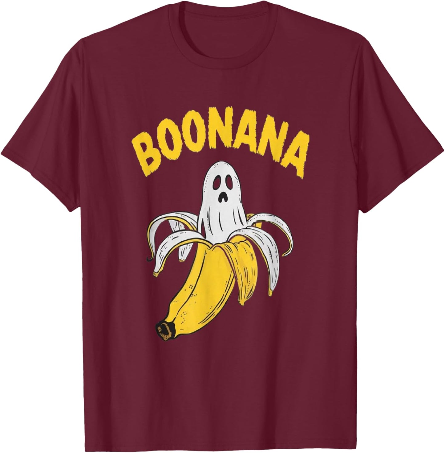 Boonana Cute Ghost Banana Halloween Costume Men Women Kids T-Shirt - T-Shirt | Maroon
