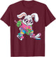 Happy Easter Bunny Playing Hockey Easter Sport Kids Boys T-Shirt - T-Shirt | Maroon