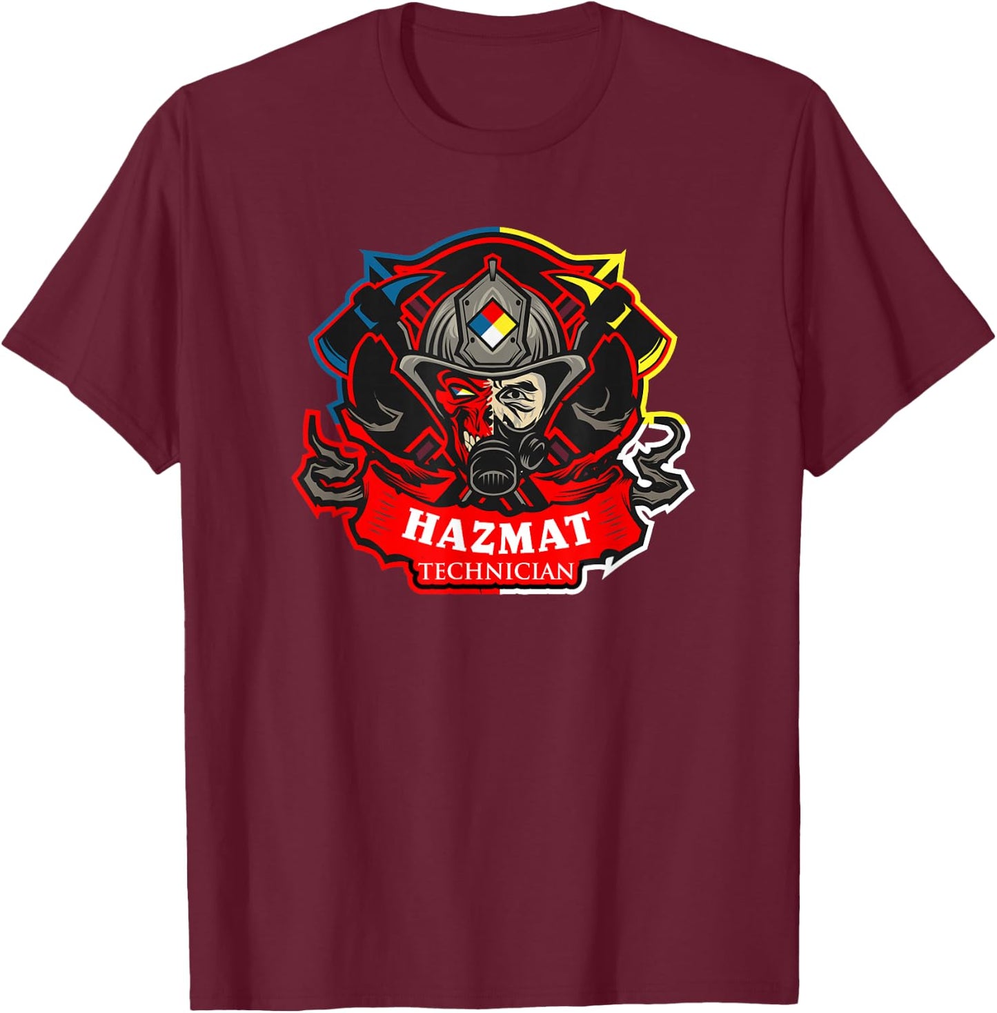 Hazmat Technician Hazardous Material Firefighter T-Shirt - T-Shirt | Maroon