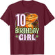 Bearded Dragon 10th Birthday 10 Year Old Girl Reptile Party T-Shirt - T-Shirt | Maroon