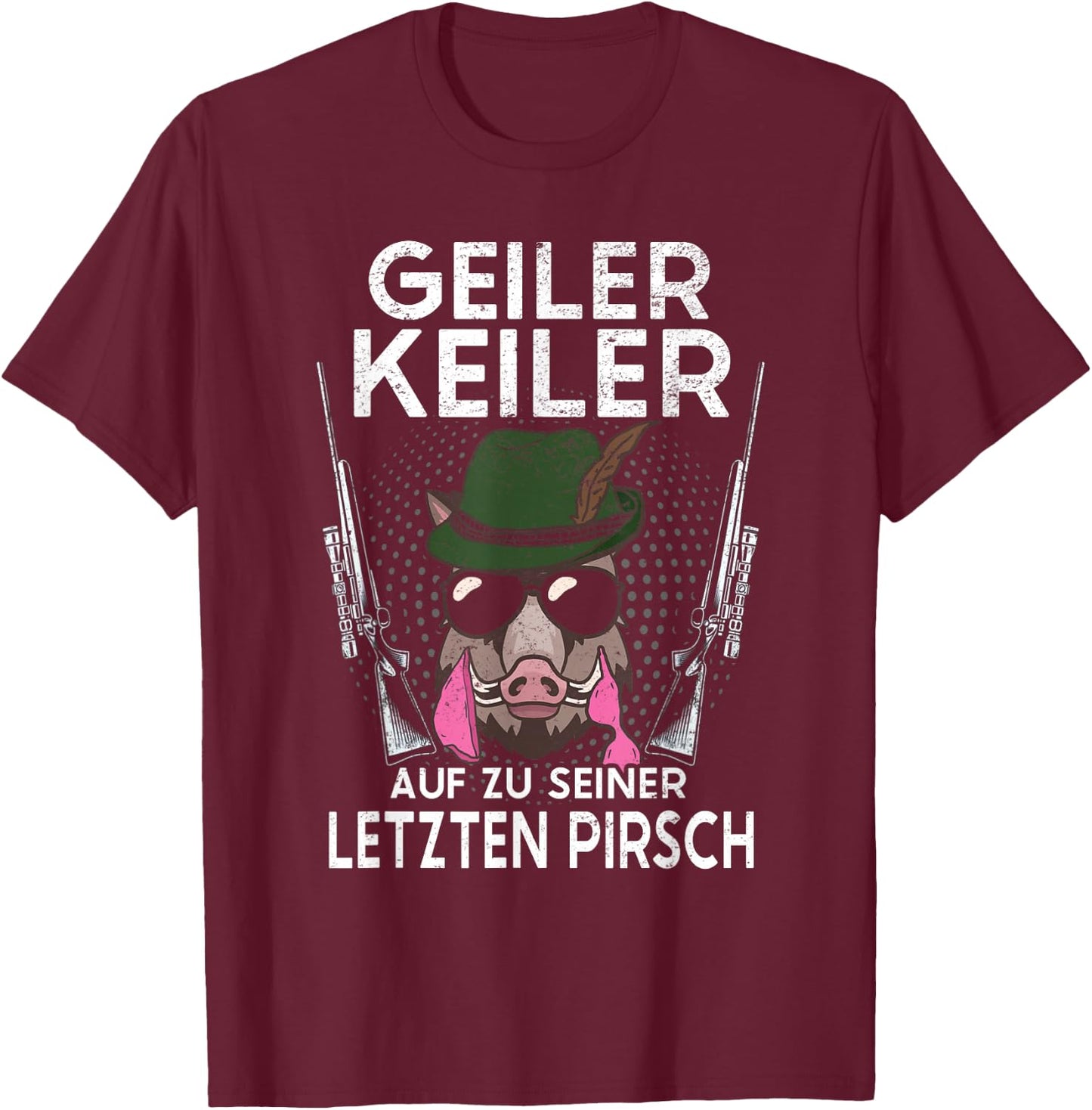 JGA Jäger Geiler Keiler Junggesellenabschied Jagd T-Shirt - T-Shirt | Maroon