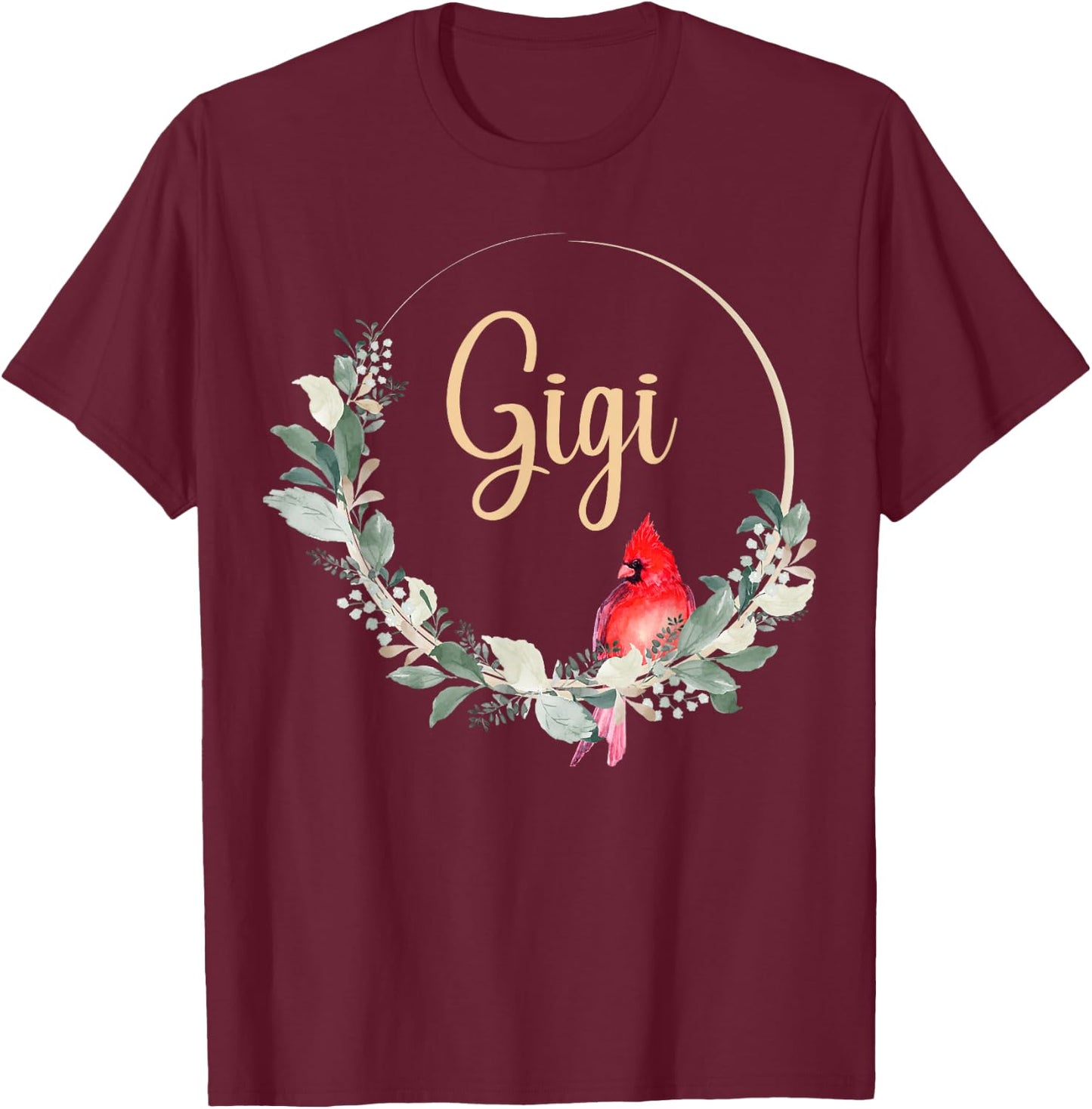 Gigi Great Grandma Cardinal Pregnancy Announcement Baby T-Shirt - T-Shirt | Maroon