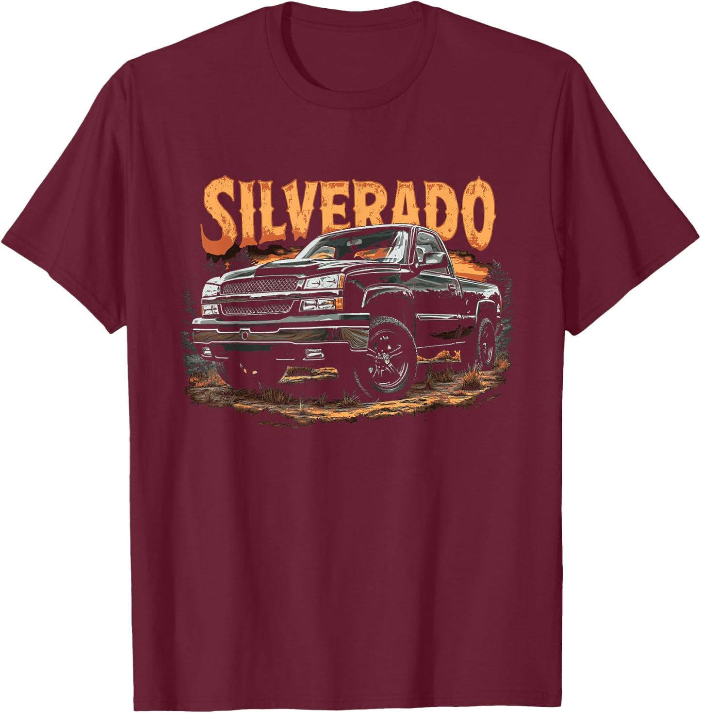 Silverado Truck 2003-2006 Cateye OBS Old Body Style Truck T-Shirt - T-Shirt | Maroon