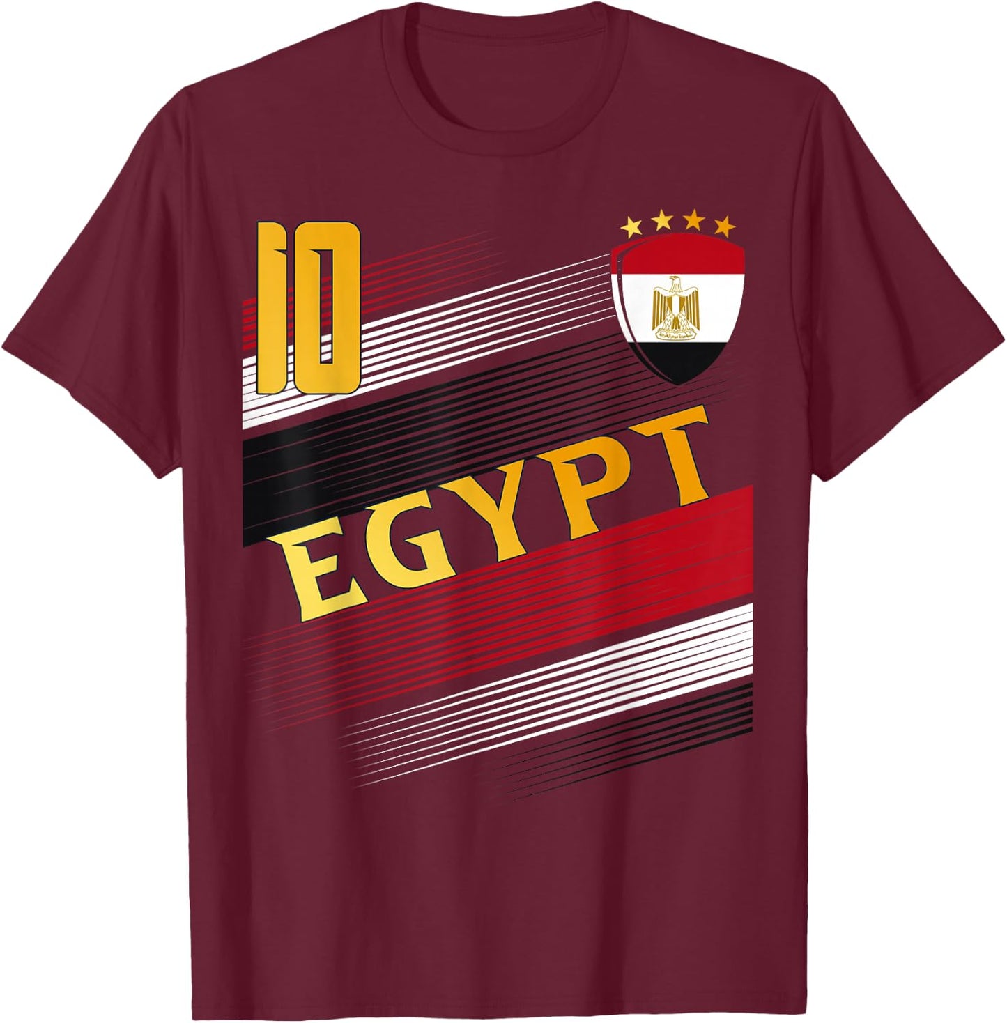 Egyptian Flag For Lovers Of Egyptian Pride , Black, S T-Shirt - T-Shirt | Maroon