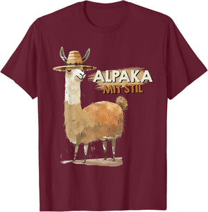 Alpaka Fan ALPAKA MIT STIL Lama Lustiges Alpakas T-Shirt - T-Shirt | Maroon