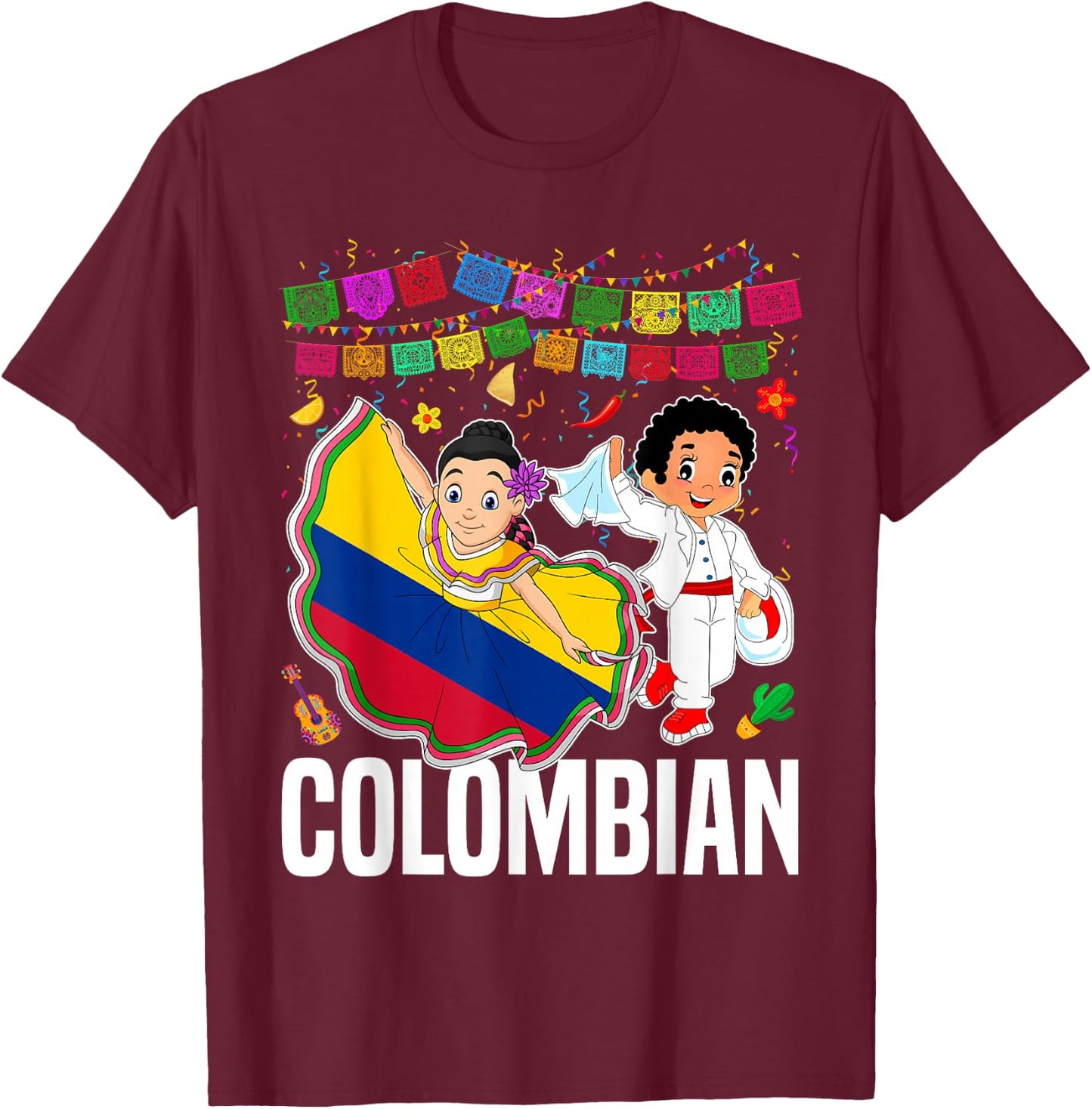 Colombian National Hispanic Heritage Month Colombia Kids T-Shirt - T-Shirt | Maroon