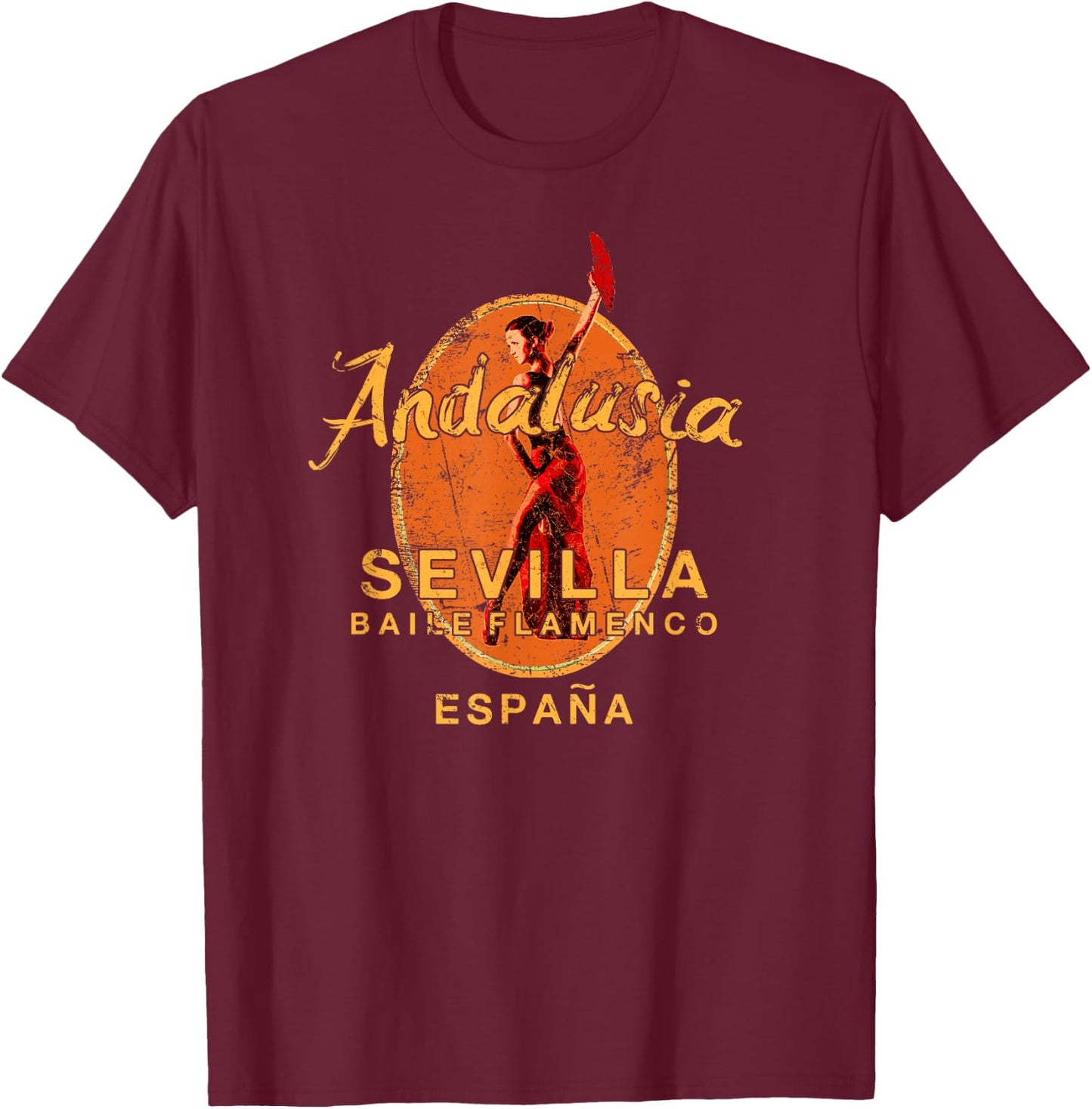 Spain Seville Flamenco Dance Andalusia Sevilla Espana T-Shirt - T-Shirt | Maroon