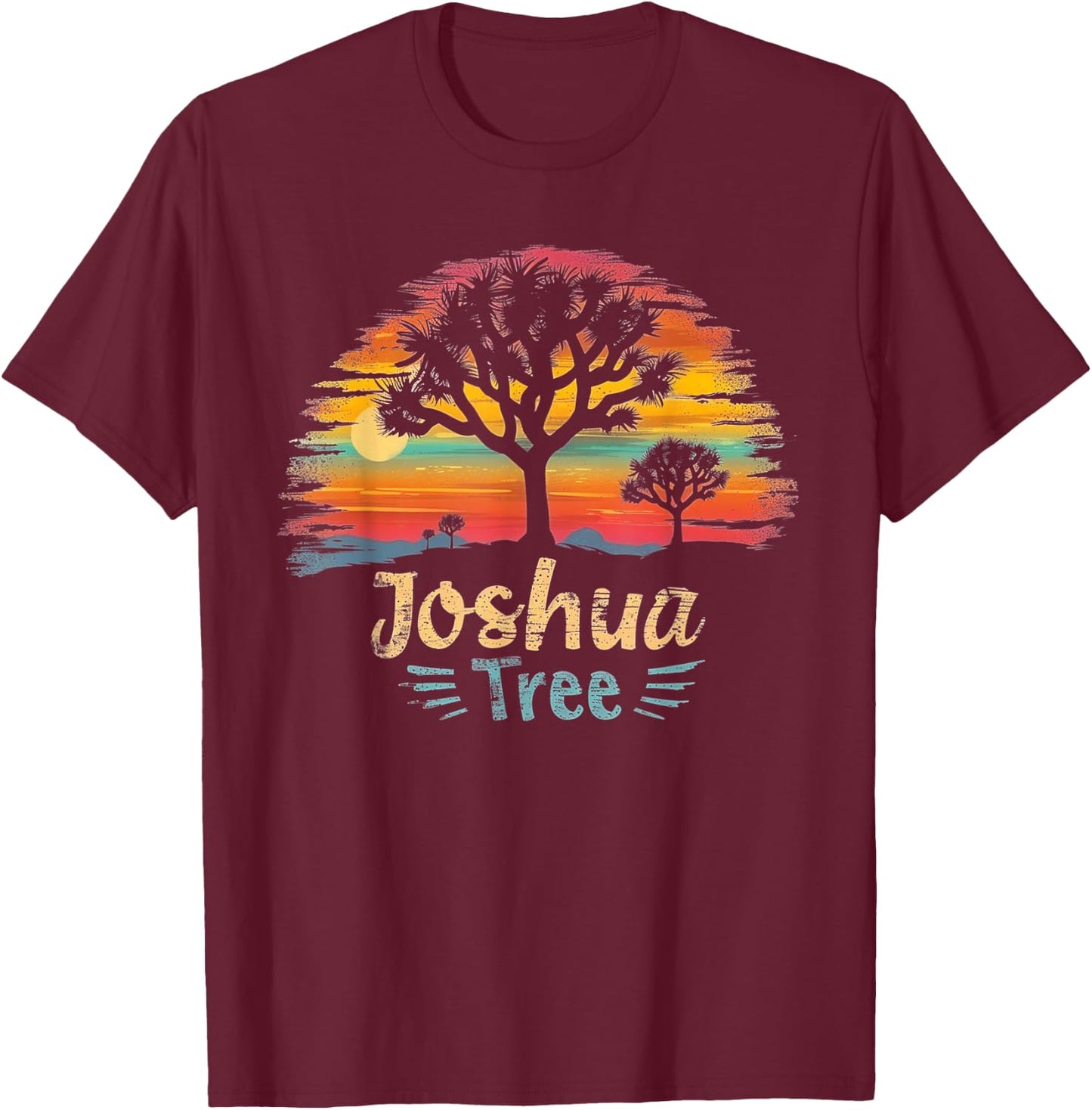 Joshua Tree - US National Park Vintage Men Women Kids Retro T-Shirt - T-Shirt | Maroon