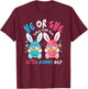 He or She What Will Our Little Bunny Be Easter Gender Reveal T-Shirt - T-Shirt | Maroon