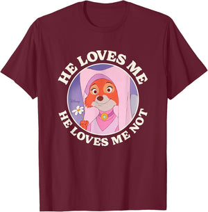 Robin Hood - Maid Marian He Loves Me He Loves Me Not T-Shirt - T-Shirt | Maroon