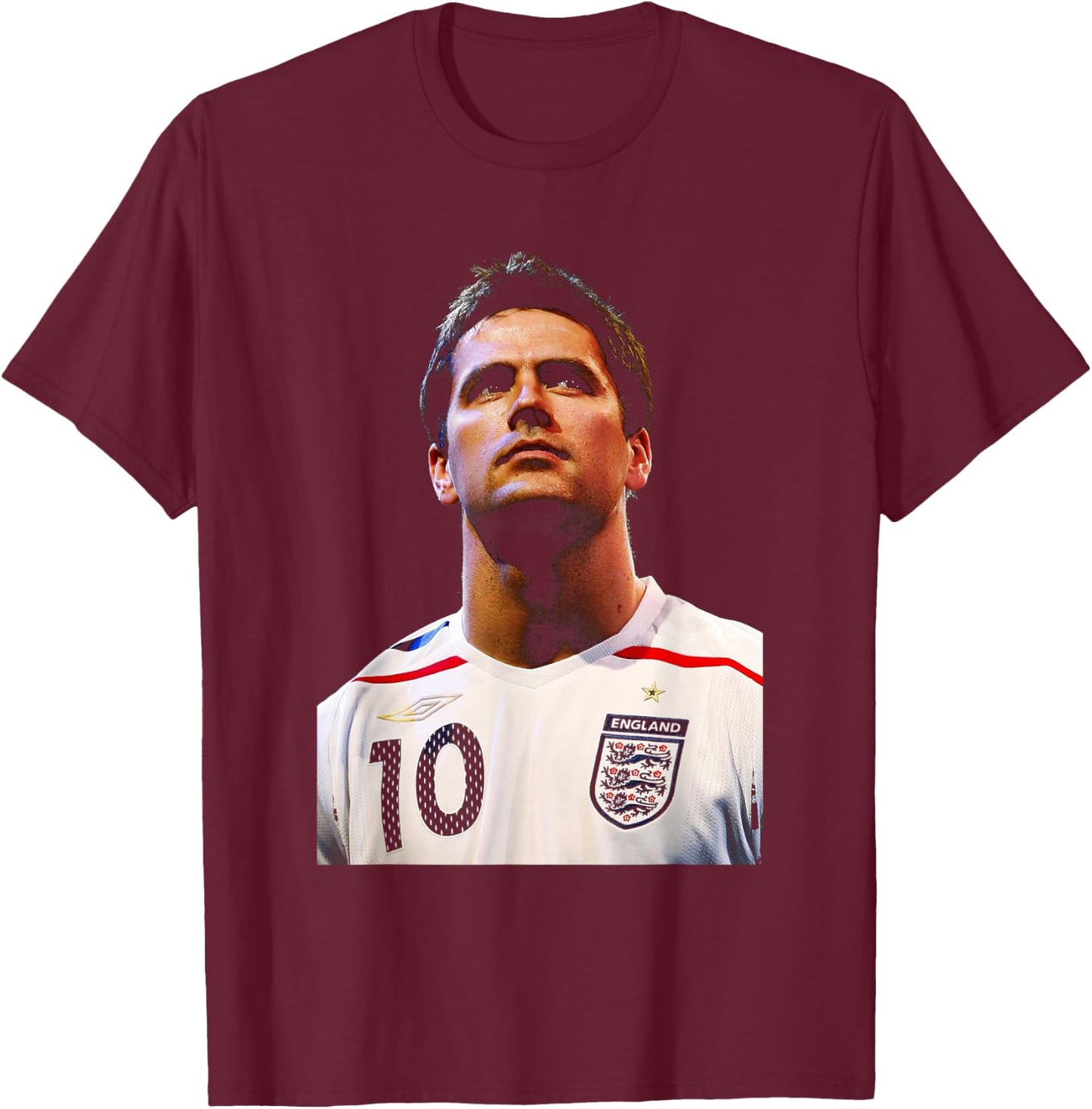 Michael Owen 2007 England Kit World Cup Football T-Shirt - T-Shirt | Maroon