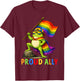 LGBT Proud Ally Rainbow Frog Pride Flag Men Women Kid T-Shirt - T-Shirt | Maroon