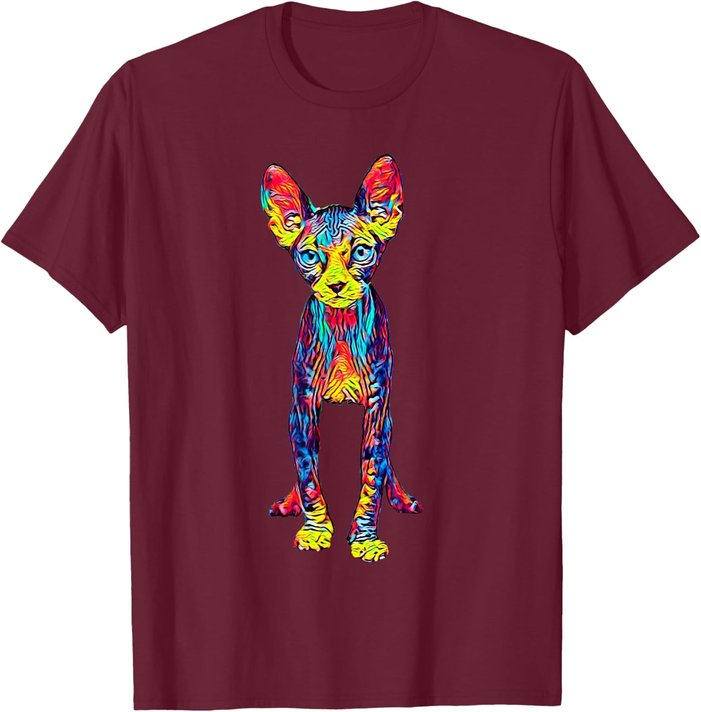 Cat Sphynx Men Women Girls Kids T-Shirt - T-Shirt | Maroon
