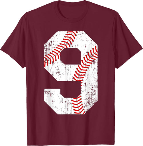 Vintage Baseball 9 Jersey Number