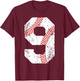 Vintage Baseball 9 Jersey Number T-Shirt - T-Shirt | Maroon