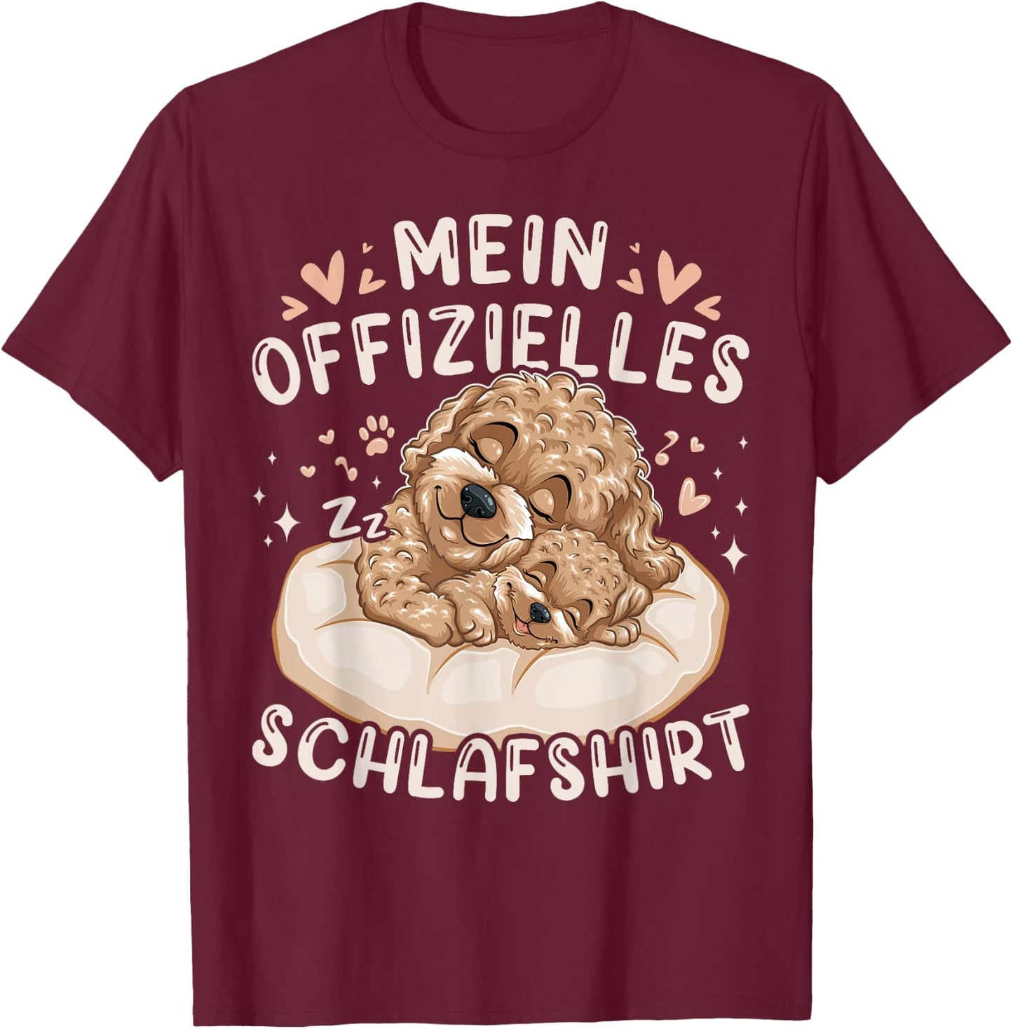 My Official Sleep Shirt Maltipoo Dog and Puppy , black T-Shirt - T-Shirt | Maroon