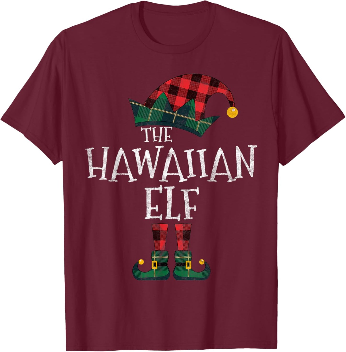 The Hawaiian Elf Matching Family Group Gift Funny Christmas T-Shirt - T-Shirt | Maroon
