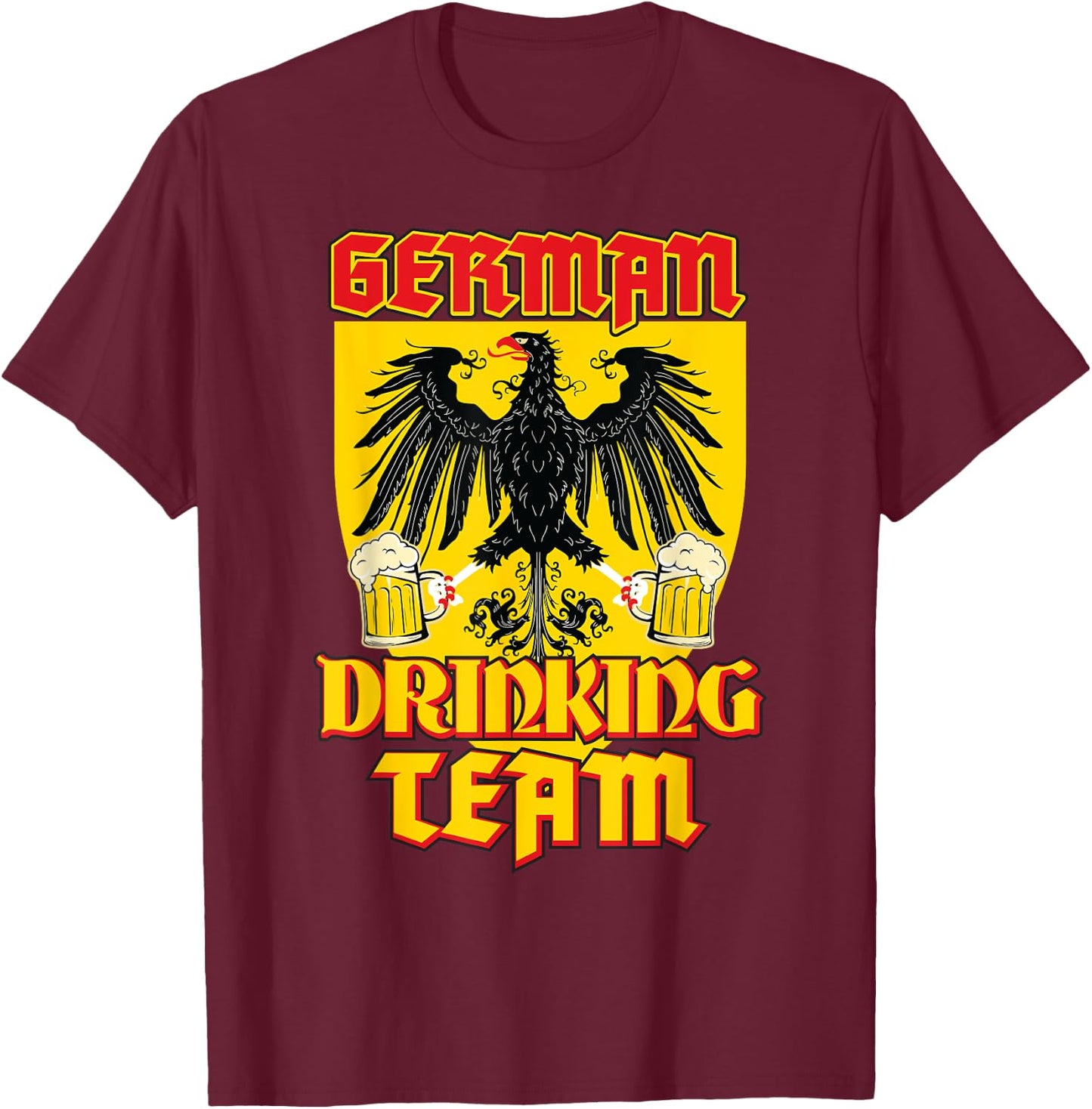 German Team of Drinking Germany Flag Funny Oktoberfest Gift T-Shirt - T-Shirt | Maroon