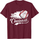 Vintage Cincinnati Funny Baseball Lovers Men Women T-Shirt - T-Shirt | Maroon