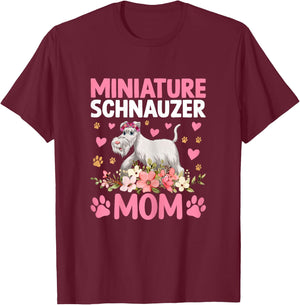 Miniatur Schnauzer Mom Pet - Dog Breed Pet Paw T-Shirt - T-Shirt | Maroon