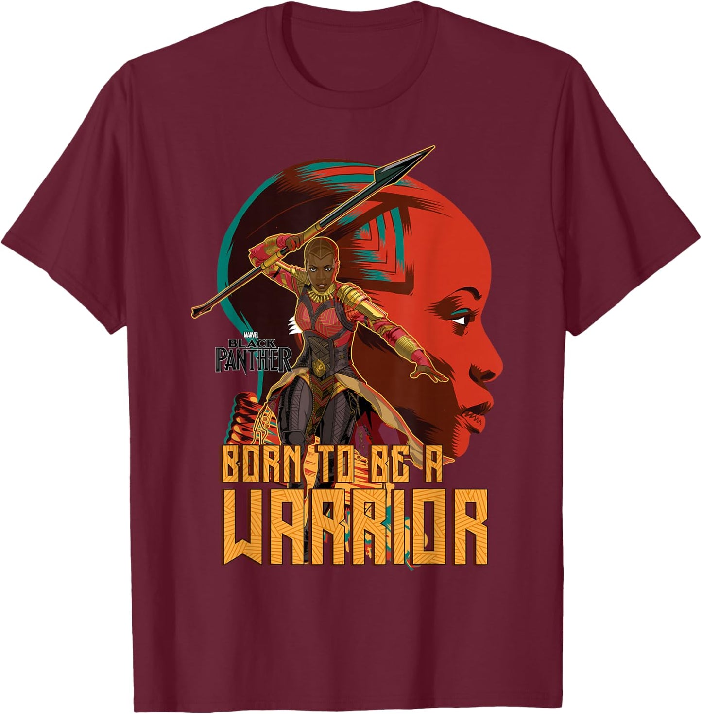 Marvel Black Panther Movie Okoye Profile Graphic T-Shirt - T-Shirt | Maroon