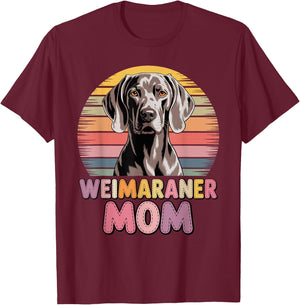 Retro Weimaraner Mom Weimaraners T-Shirt - T-Shirt | Maroon