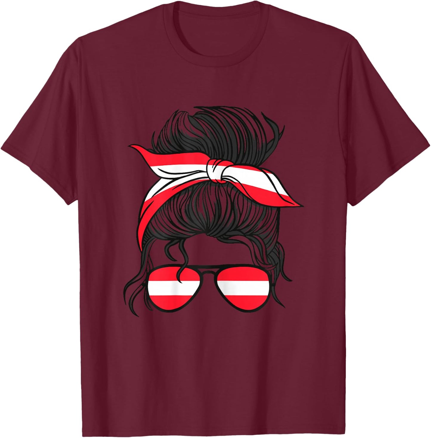 Österreich Mädchen Österreich Mädchen Österreichische Mädchen Österreichische Flagge T-Shirt - T-Shirt | Maroon