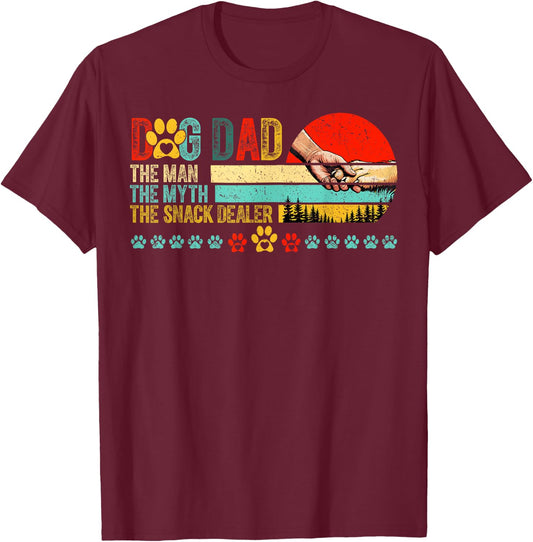 Dog Dad The Man The Myth Snack Dealer Father's Day Men T-Shirt - T-Shirt | Maroon