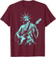4th of July Statue of Liberty Bass 1776 2026 T-Shirt - T-Shirt | Maroon