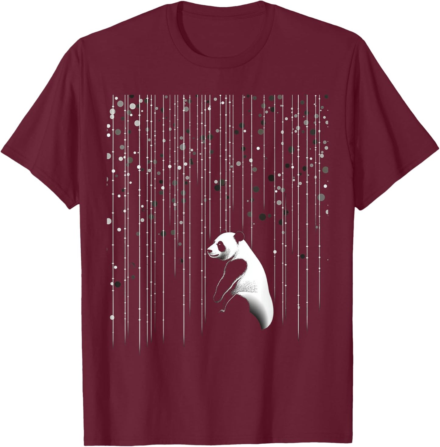 Panda Animal Graphic Art Panda T-Shirt - T-Shirt | Maroon