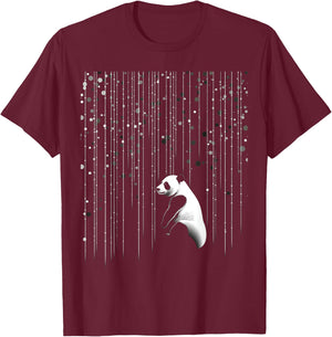Panda Animal Graphic Art Panda T-Shirt - T-Shirt | Maroon