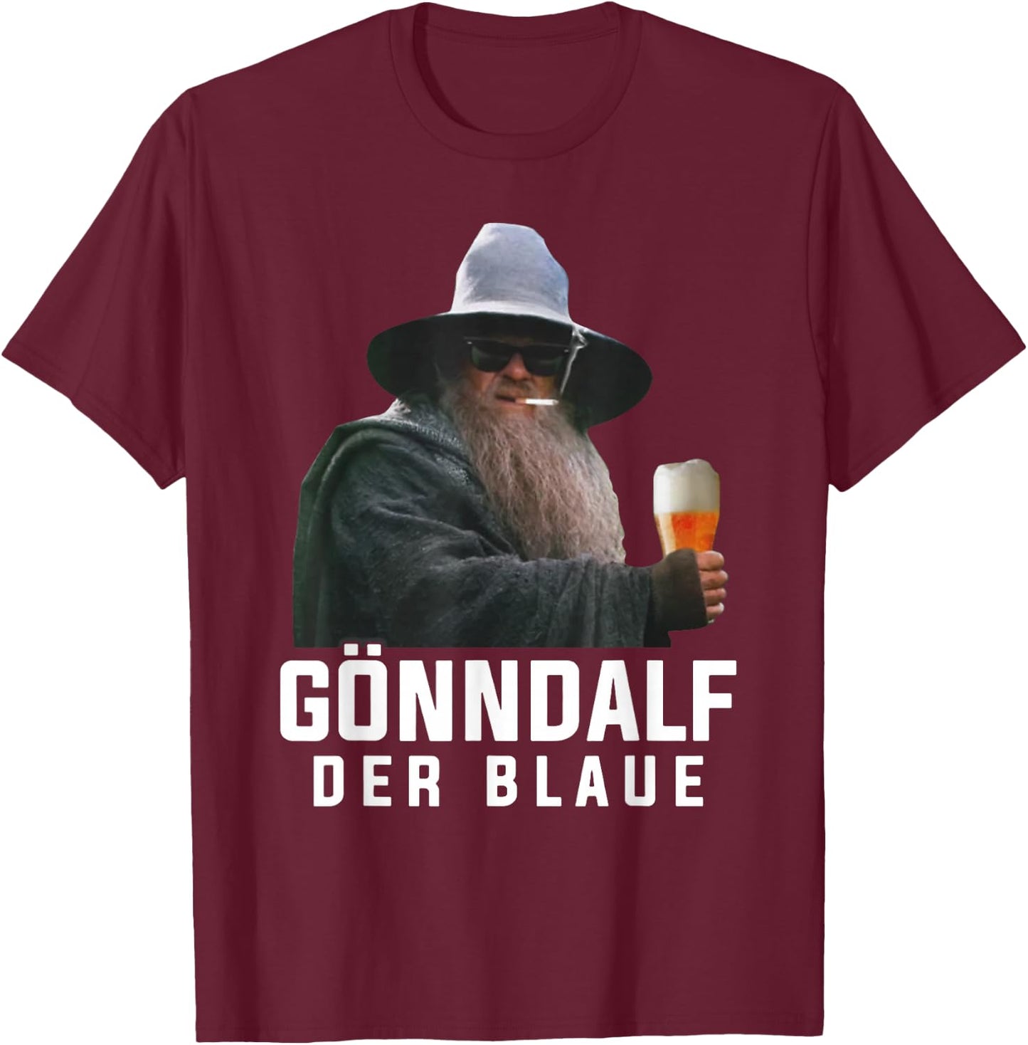 Gönndalf der Blaue Biertrinker Saufen Bier T-Shirt - T-Shirt | Maroon