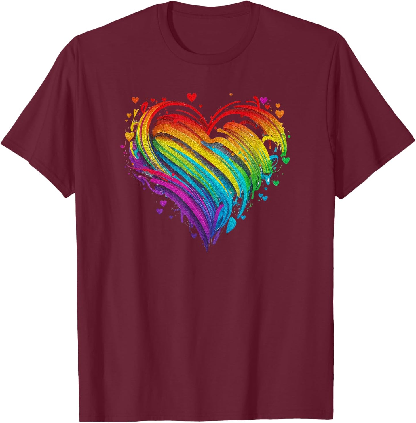 CSD LGBT Rainbow LGBTQ Heart Pride Love Just Love , black T-Shirt - T-Shirt | Maroon