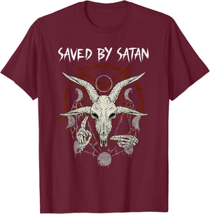 Saved by Satan I Satanic Nun I Occult Baphomet T-Shirt - T-Shirt | Maroon