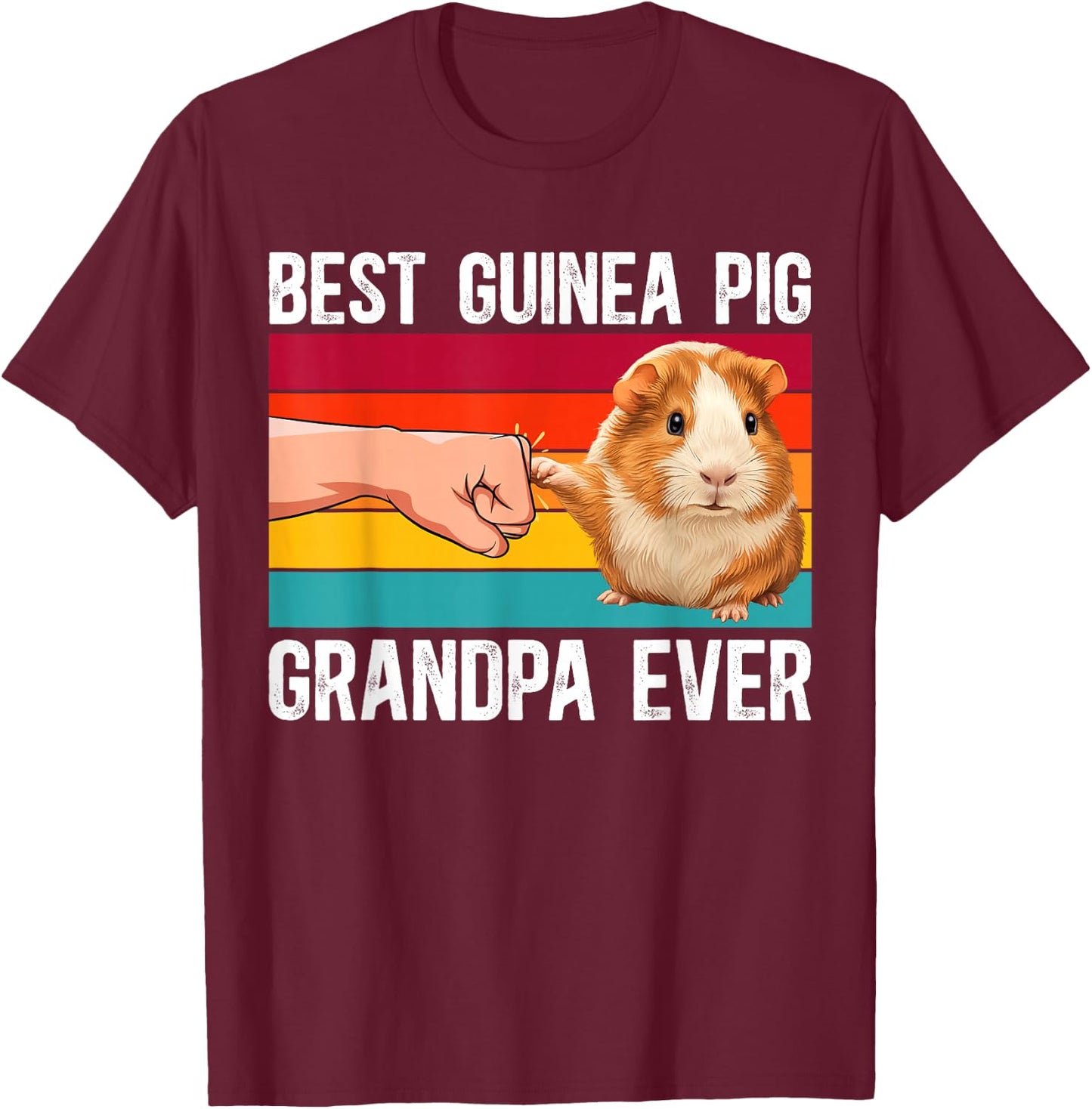 Best Guinea Pig Grandpa Guinea Pig Owner Guinea Pig Lover T-Shirt - T-Shirt | Maroon