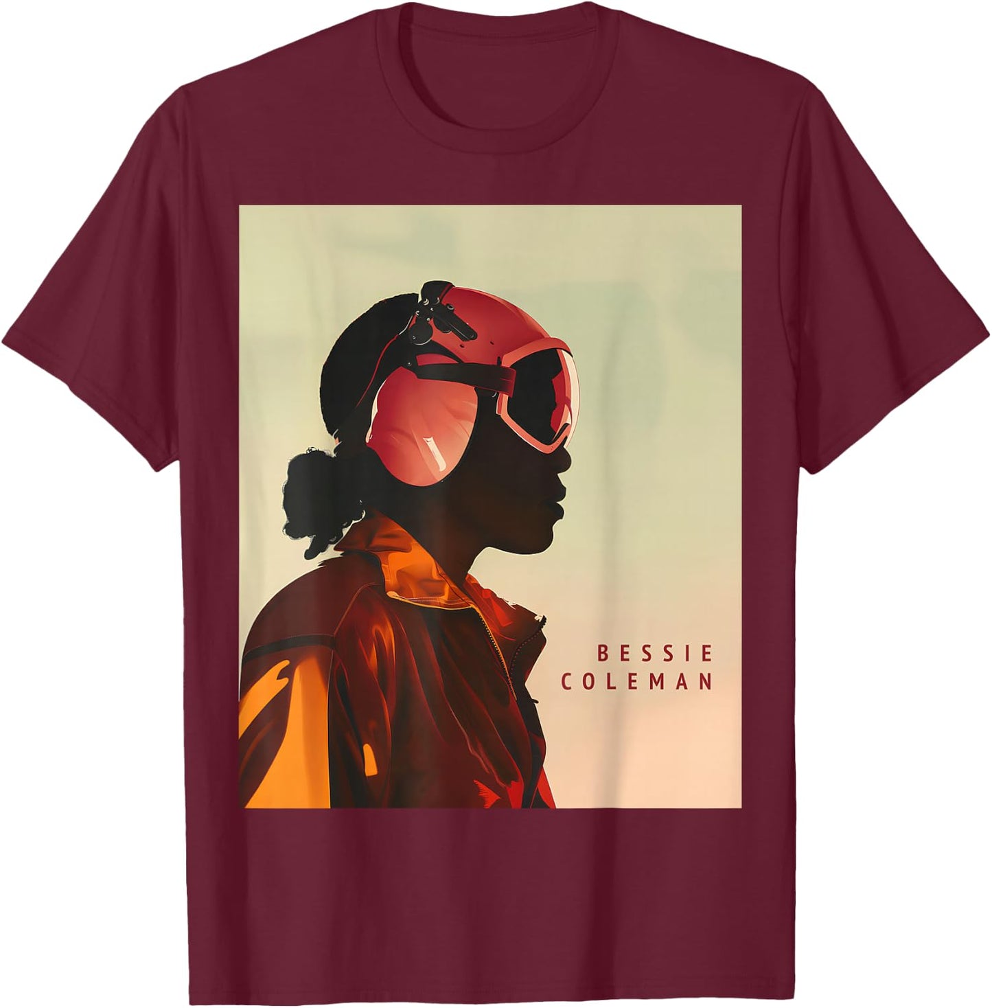 Bessie Coleman Aviation Black History African American Pilot T-Shirt - T-Shirt | Maroon