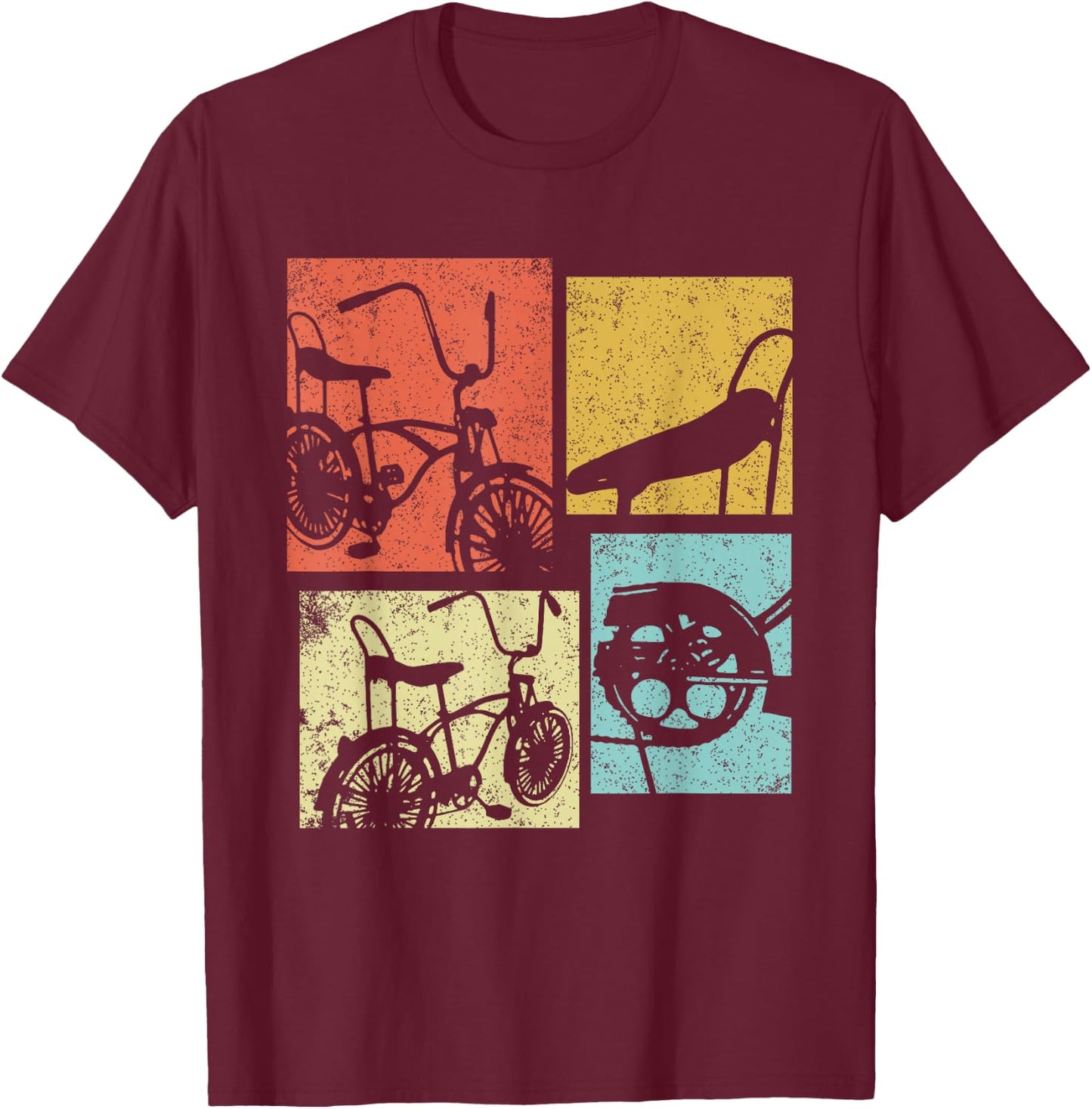 Vintage Low Rider Bicycle Retro Chicano Cholo Lowrider Bike T-Shirt - T-Shirt | Maroon