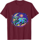 Dreamy Highland Cow Lounging on Crescent Moon Cow Over Moon T-Shirt - T-Shirt | Maroon
