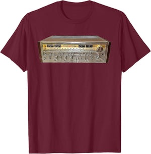 Vintage Stereo Receiver, Audiophile, Hi Fidelity T-Shirt - T-Shirt | Maroon